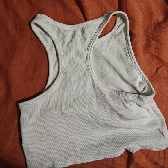Ribbed white crop top - Picture 2 of 2